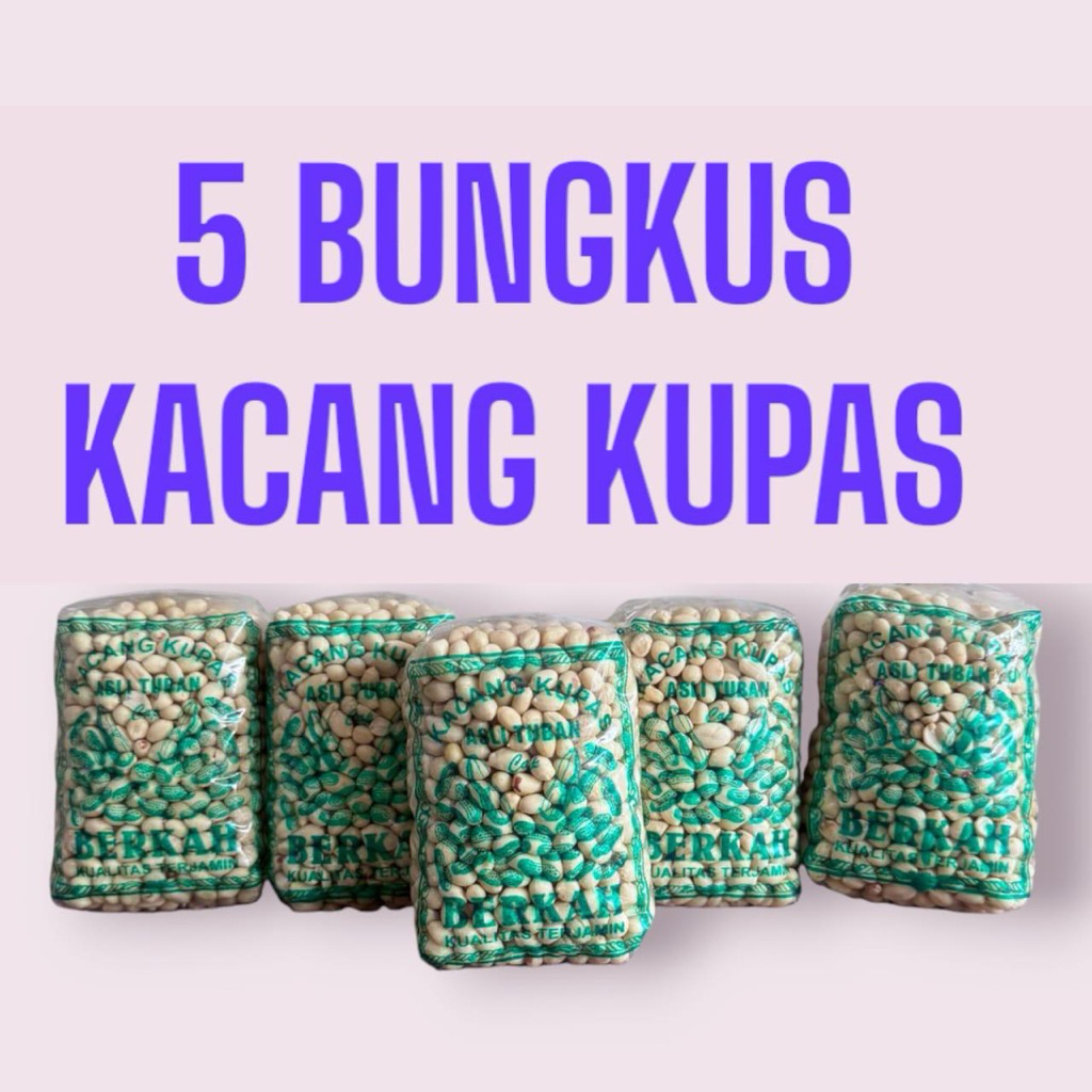 

5 bungkus kacang kupas asli tuban kemasan 250 gram x 5 =1250gram cocok di buat kacang bawang goreng