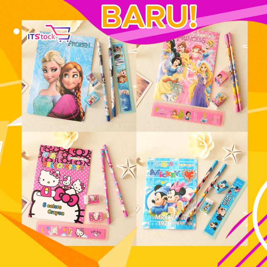 

ITSTOCK Set Tas Alat Tulis Anak isi 6in1 untuk Kado Hadiah Belajar