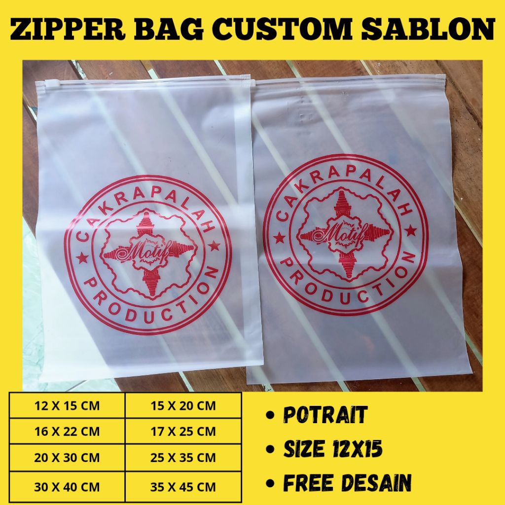 

Zipper Bag Custom Sablon 12x15 – Minimal Order 50pcs