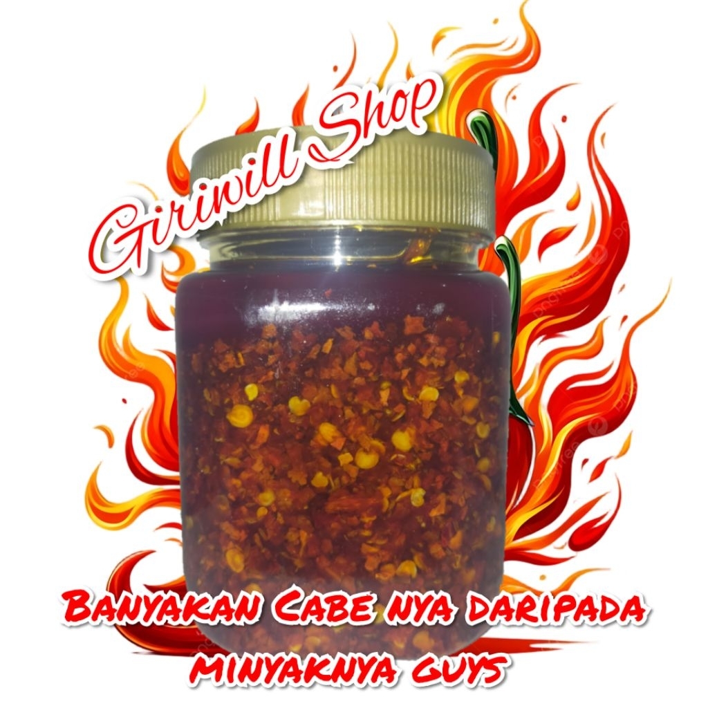 

Chili Oil Extra pedas 150ml minyak cabai berkualitas cocok untuk dimsum basreng usus krispi mie instan dll