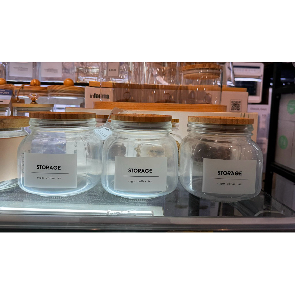 INFORMA CANISTER 1 SET ISI 3 TEA SUGAR COFFEE(TOPLES TEH GULA KOPI) FOOD GRADE,CUTLERY TEMPAT SENDOK