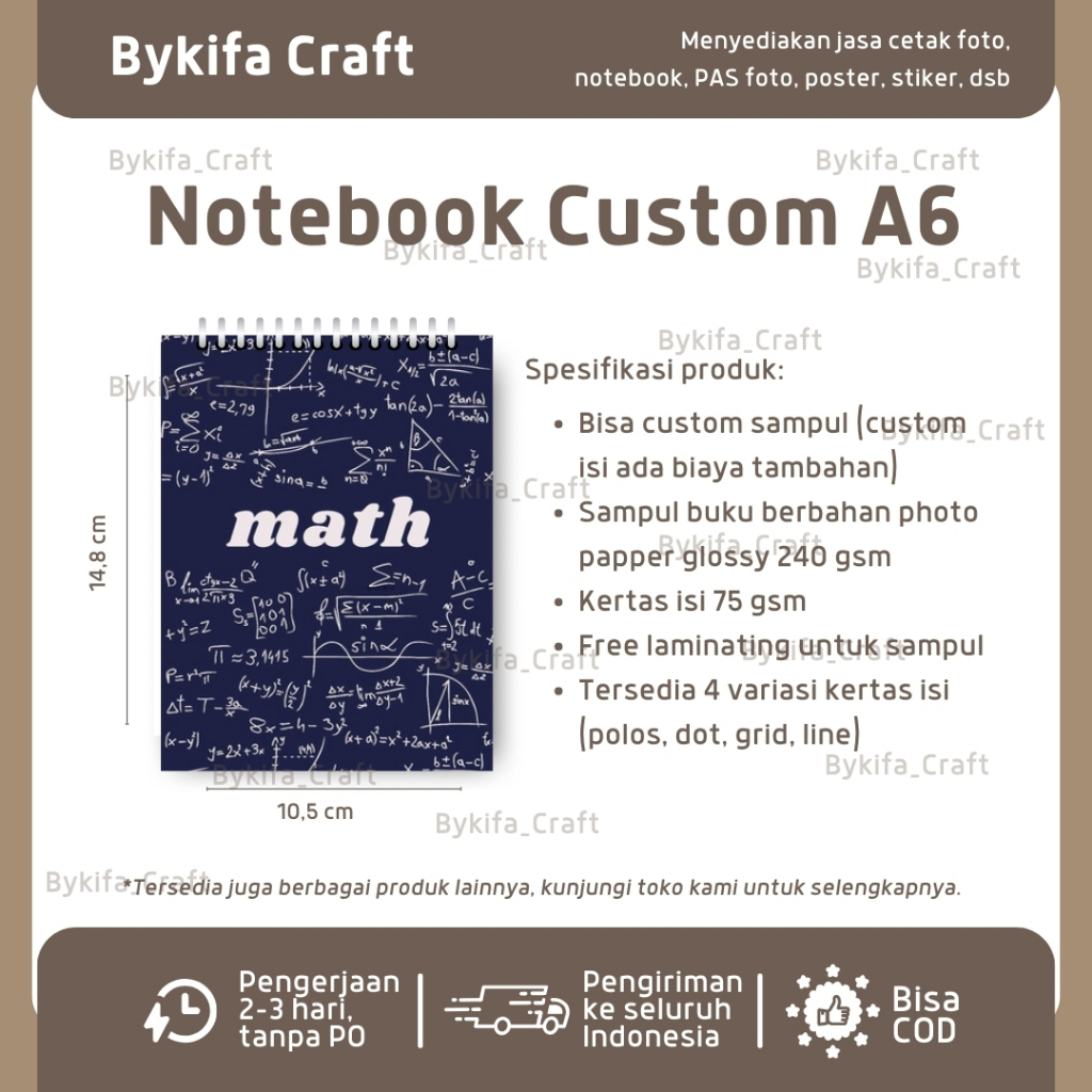 

[BYKIFA] NOTEBOOK SPIRAL CUSTOM UKURAN A6