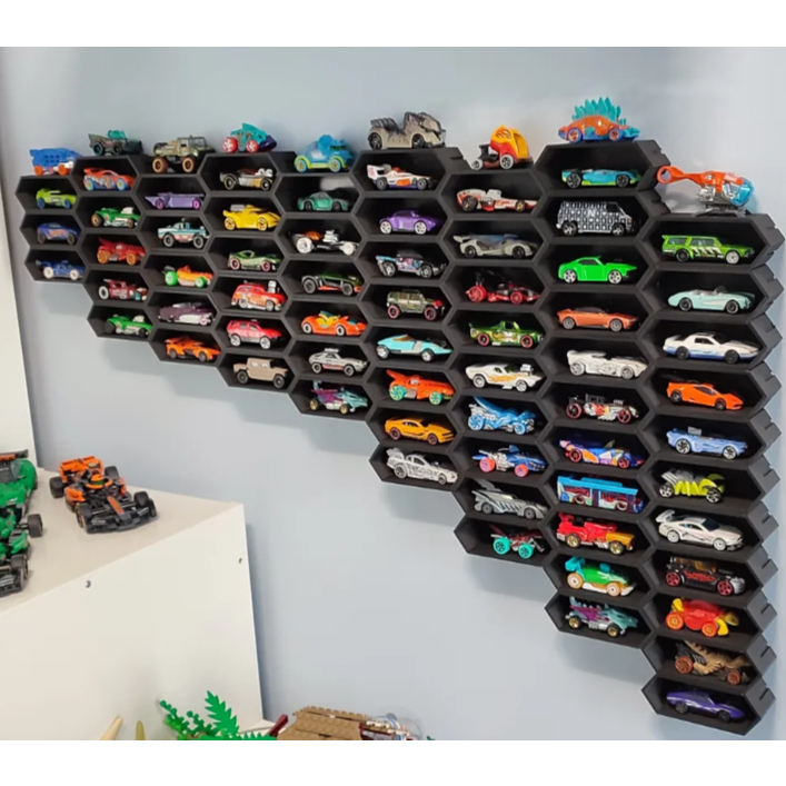 Rak Lemari Pajangan Diecast Mobil Hotwheel Mainan Hexagon