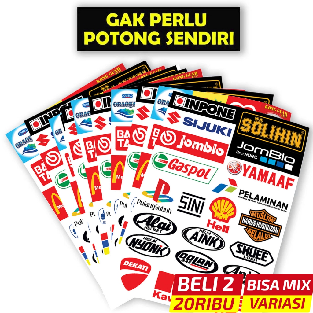 Stiker Logo Brand Parody, Stiker Motor, Sticker Motor, Stiker Motor Keren, Stiker Racing Motor