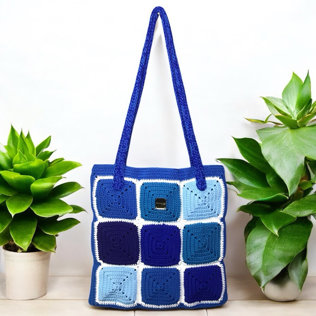 Tas Rajut | Tote bag rajut | Net bag | Granny Square