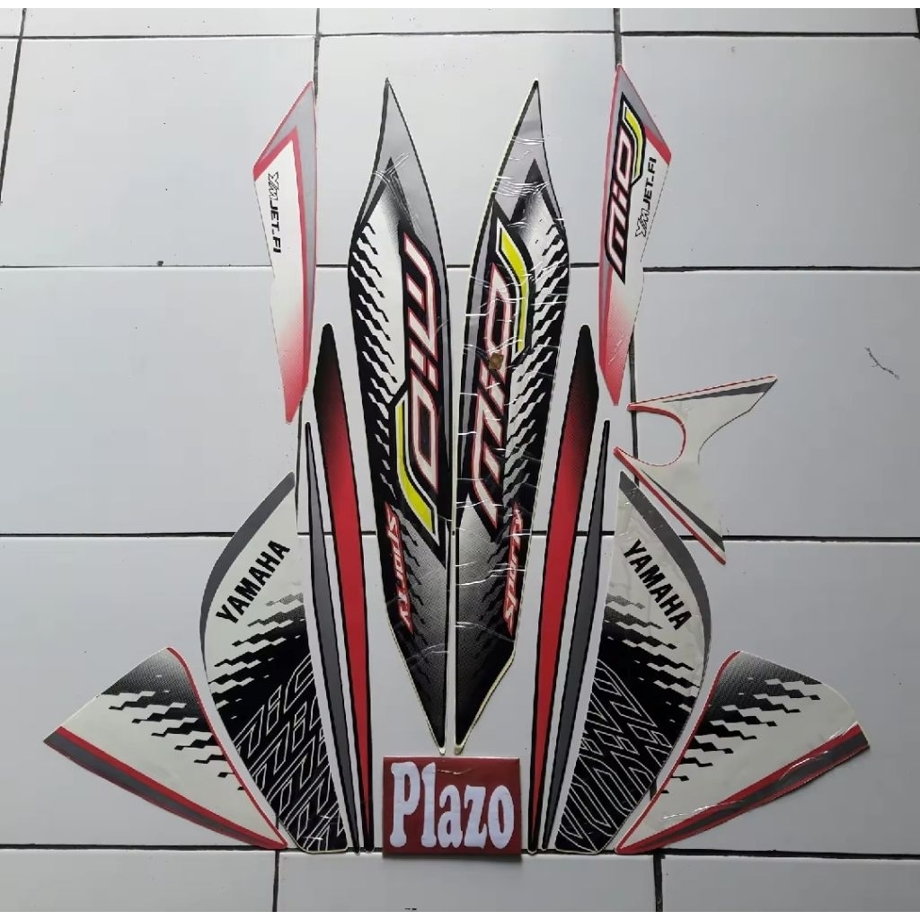 striping motor / stiker Motor mio j sporty 2014 hitam-pink