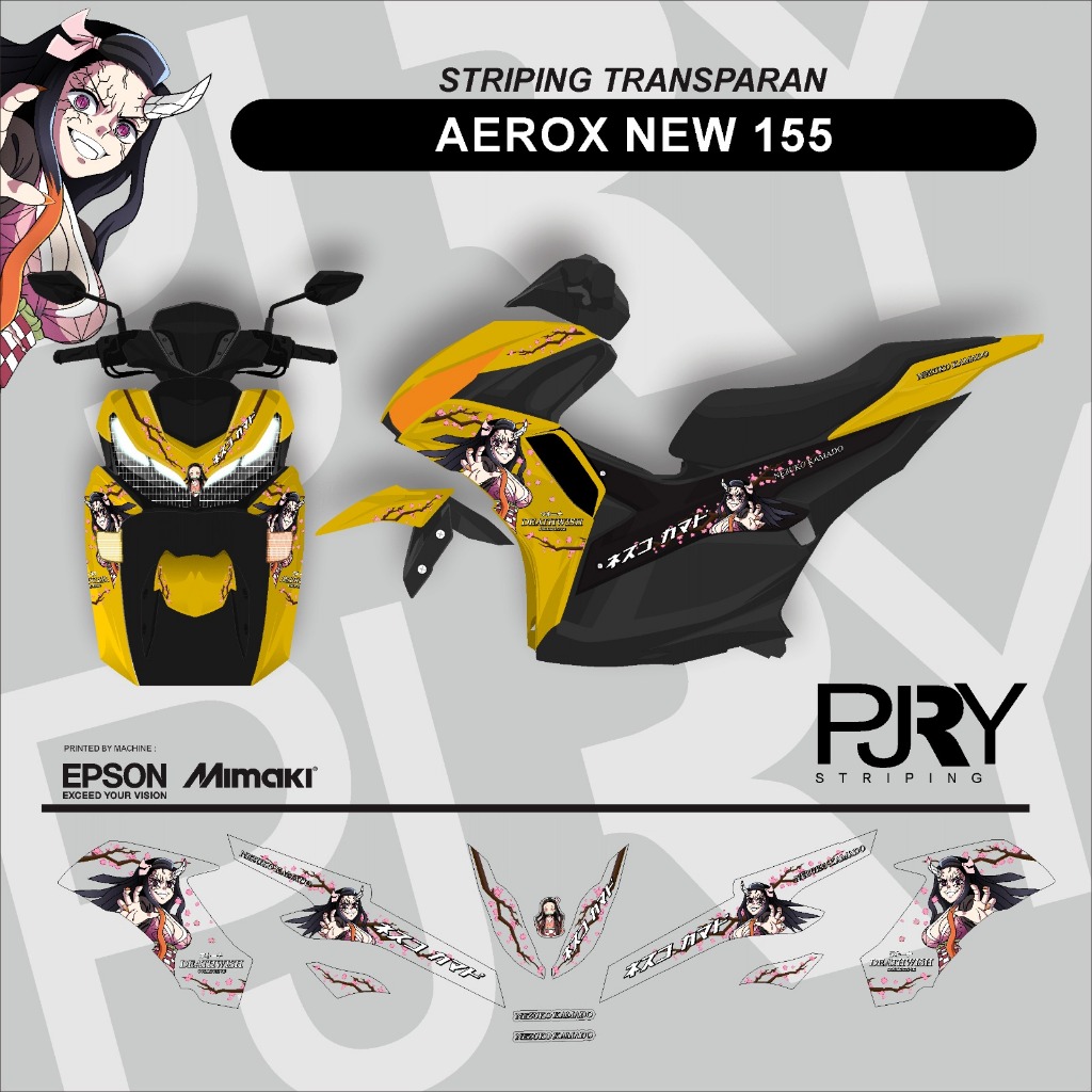 STRIPING TRANSPARAN AEROX NEW 155 NEZUKO ANIME VERSION
