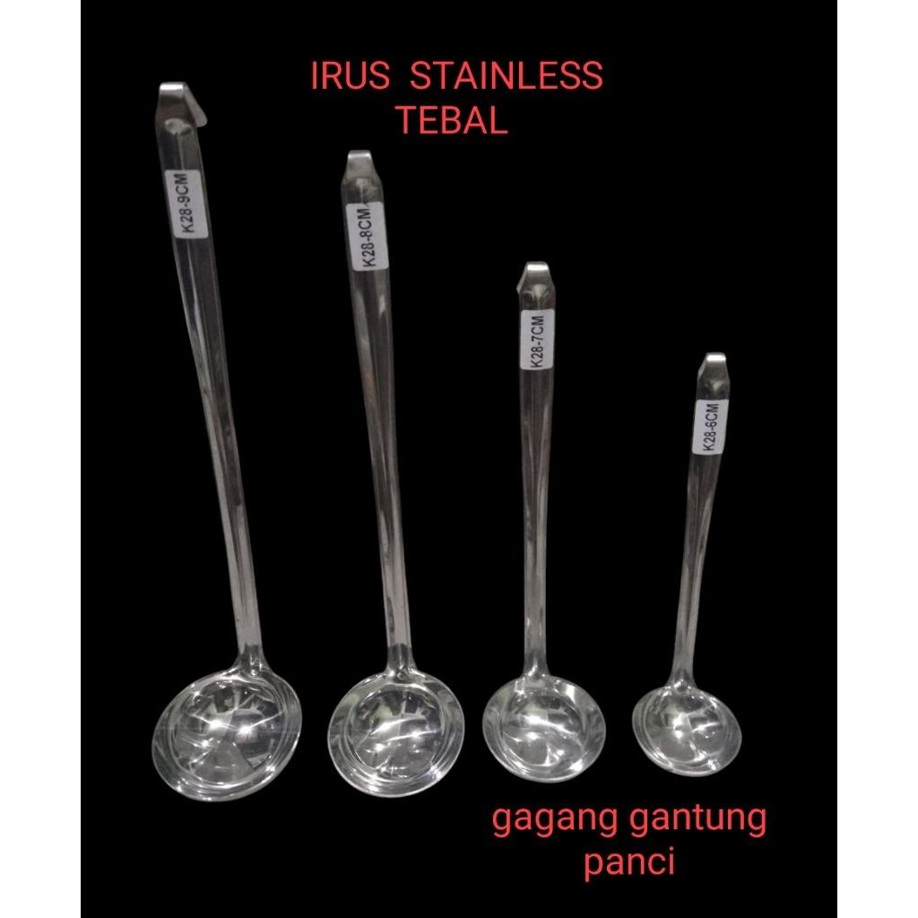 Irus bakso stainless tebal Centong gantung bakmi sendok kuah sendok sop/irus stainless Steel tebal
