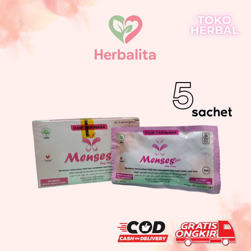 

Sariwana Menses Sachet Cair 1 Box 5Sachet Pelancar Siklus Mengatasi Nyeri Sirup Kesehatan Wanita Her