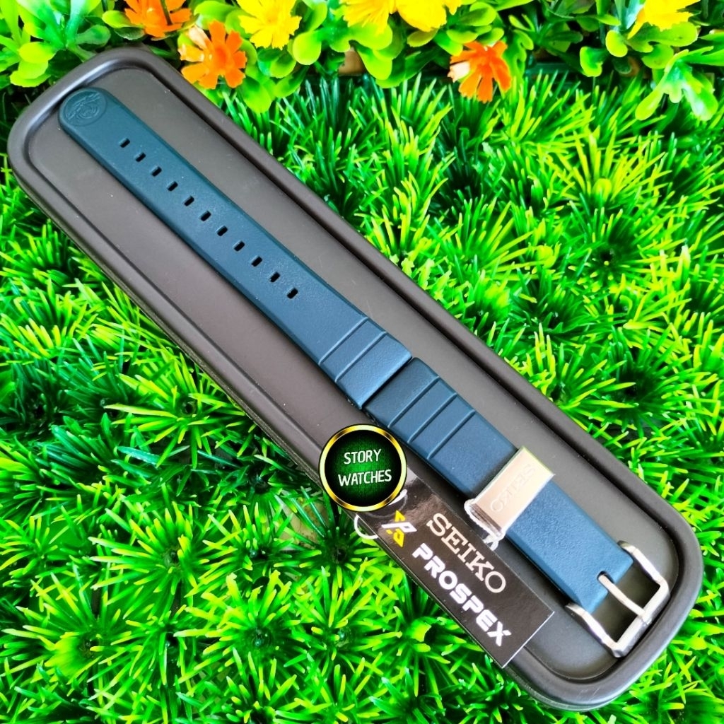 Rantai Bracelet Rubber Strap Tali Karet SEIKO Prospex Diver Blue Original 100% All Series Universal 