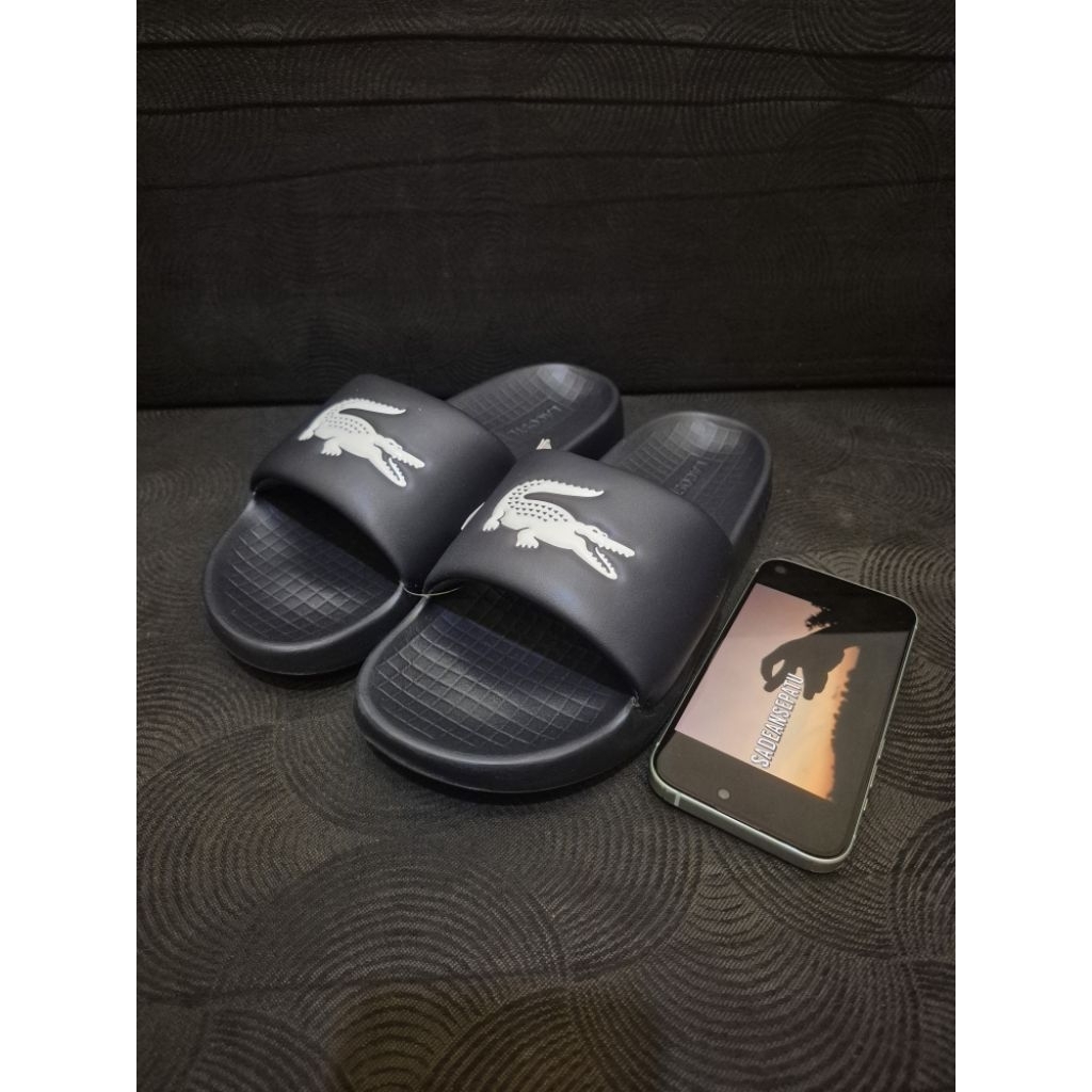 Sandal Lacoste Serve Slide 1.0 Navy White Original