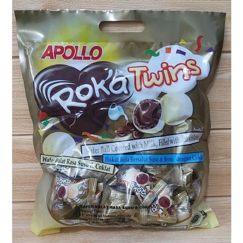 

[oddsolshop] pekanbaru/Apollo Roka Twins Wafer Bola Cokelat Susu 50 PCS Chocolate Milk Ball Snack