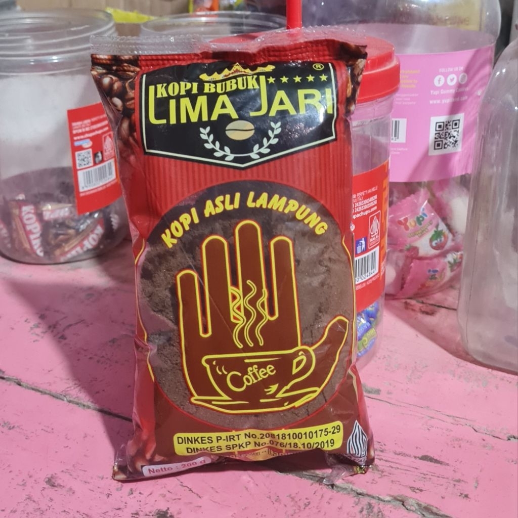 

Kopi Bubuk Lima Jari KOPI LAMPUNG 200gr
