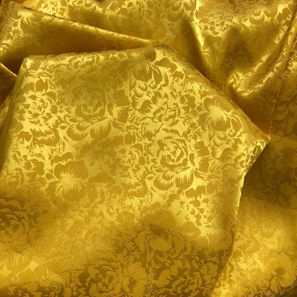 kain satin jaguard motif bunga - kain satin jaguard motif original bt