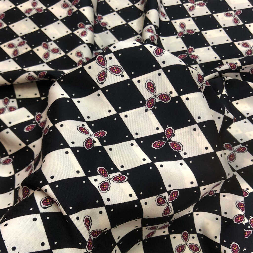 kain maxmara motif kotak - kain maxmara motif premium bt