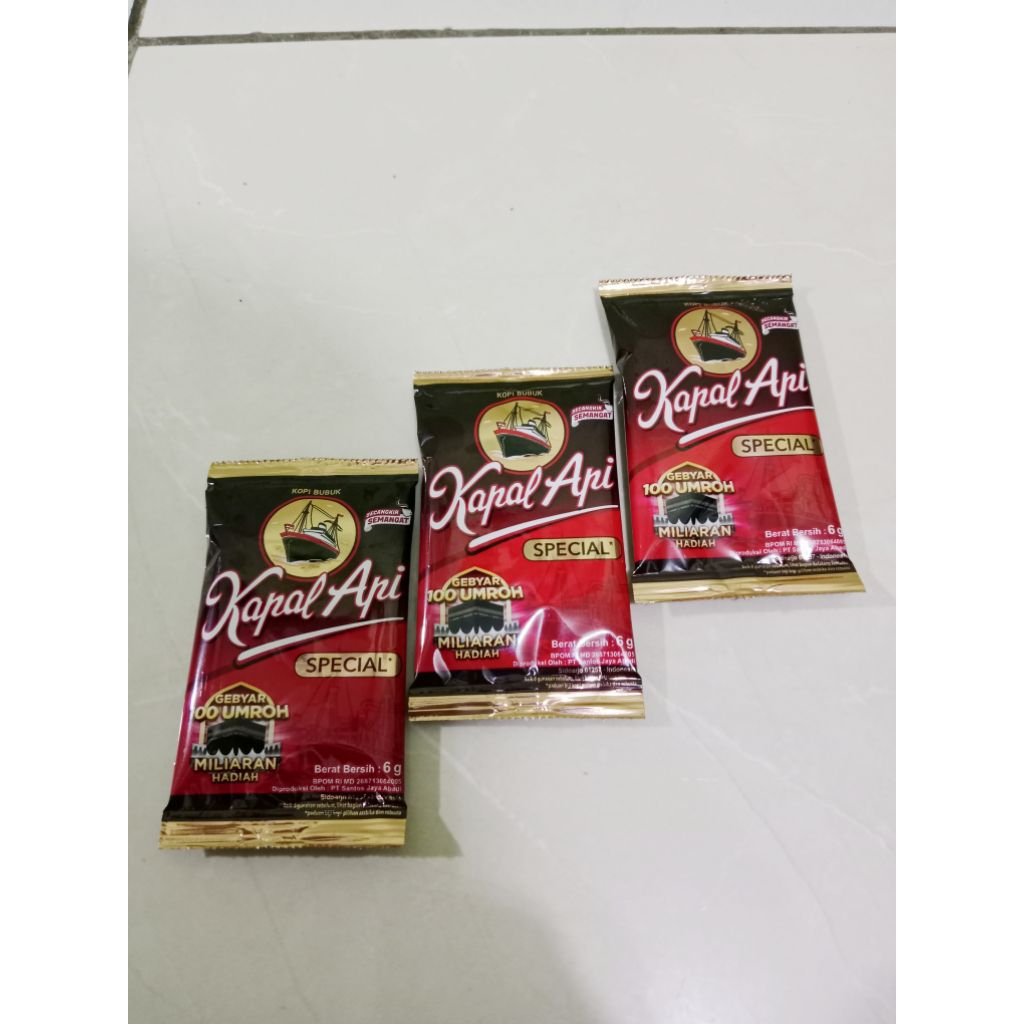 

Kopi Kapal Api Mini Special 6gr, Kopi Bubuk Sachet,Kopi Tanpa Gula 2 Renceng [20pcs]
