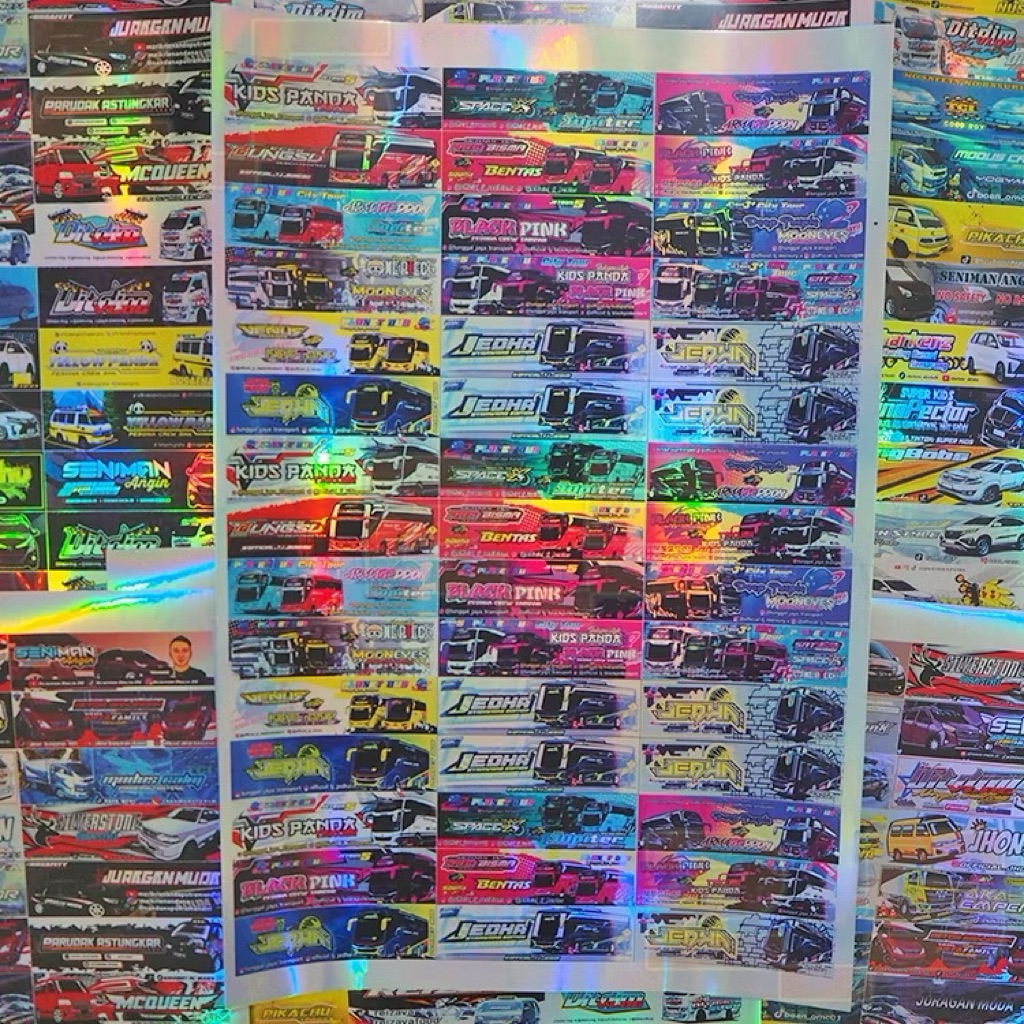 

stiker busuri holorgam panjang sticker bis isi 40 pcs