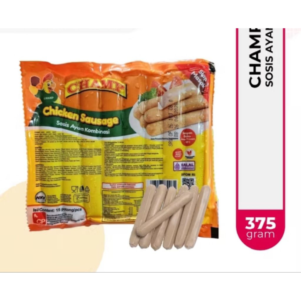 

Champ Sosis Ayam 375gr Isi 15pcs