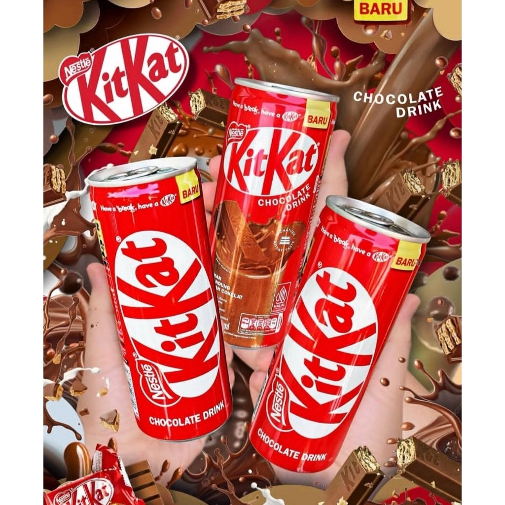 

KIT KAT CHOCOLATE DRINK KALENG BARU / NESTLE KIT KAT CHOCOLATE DRINK / KIT KAT DRINK / KIT KAT CHOCOLATE DRINK / KIT KAT
