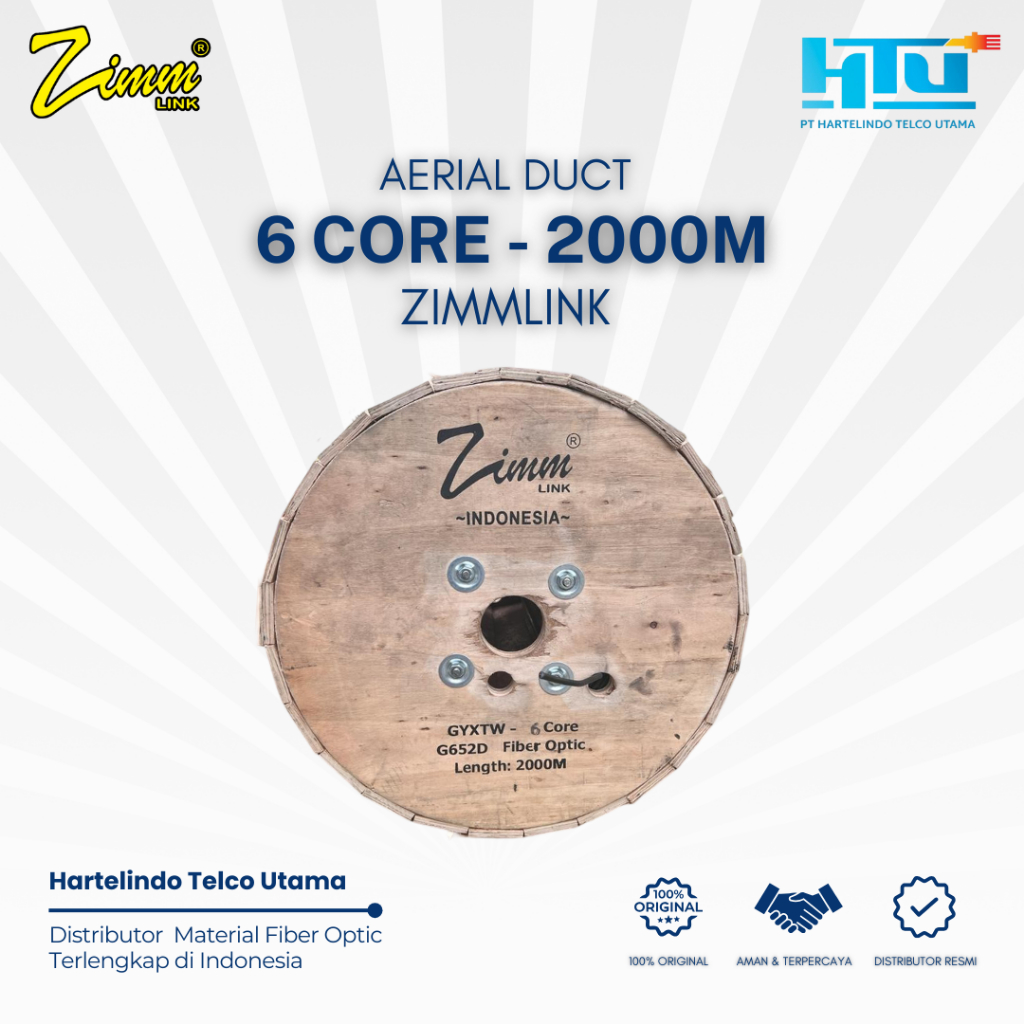 AERIAL DUCT 6 CORE ARMOURED GYXTW ZIMMLINK 2000M KABEL FIBER OPTIK