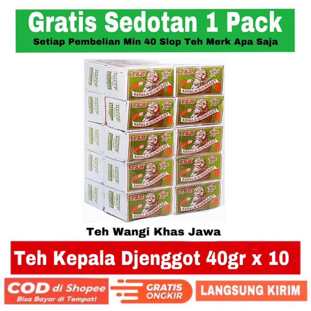 

Teh tubruk Cap Kepala Djenggot 40gr isi 10 Bungkus Teh kepala Jenggot