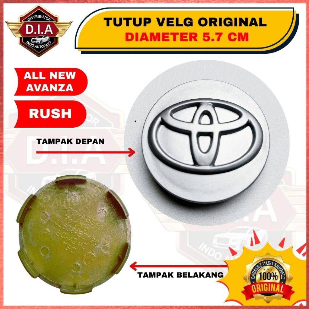 FREE ONGKIR DOP RODA TUTUP VELG ORIGINAL TUTUP PELEG TOYOTA AVANZA 2006-2015 RUSH 2005-2015 DIAMETER