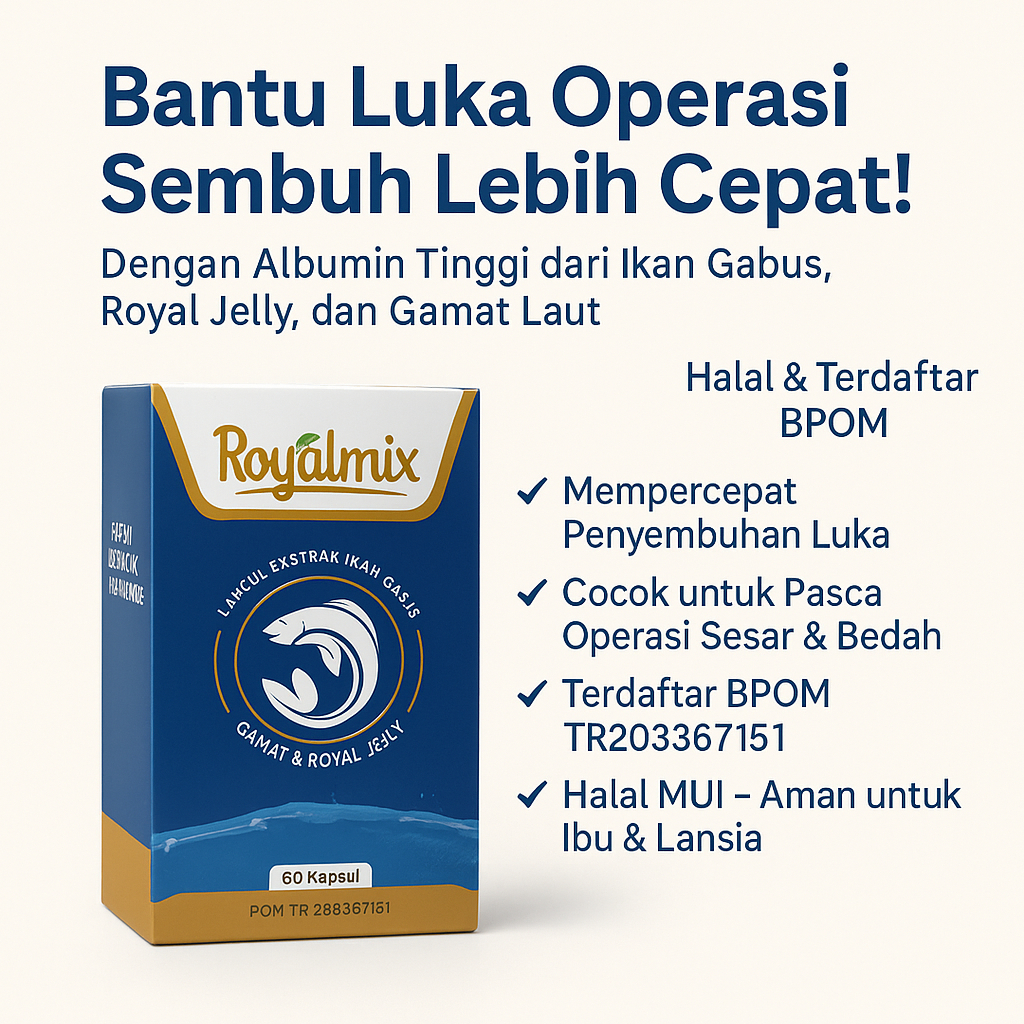 RoyalMix Kapsul Ekstrak Ikan Gabus Untuk Percepat Proses Pemulihan Luka Diabetes Min 3 Botol