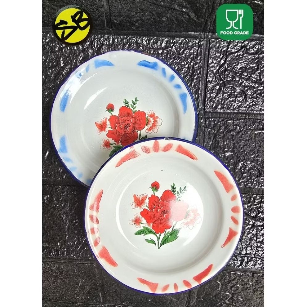 Lepek Enamel Jadul / Piring Alas Gelas / Lepek Tatakan Mangkok