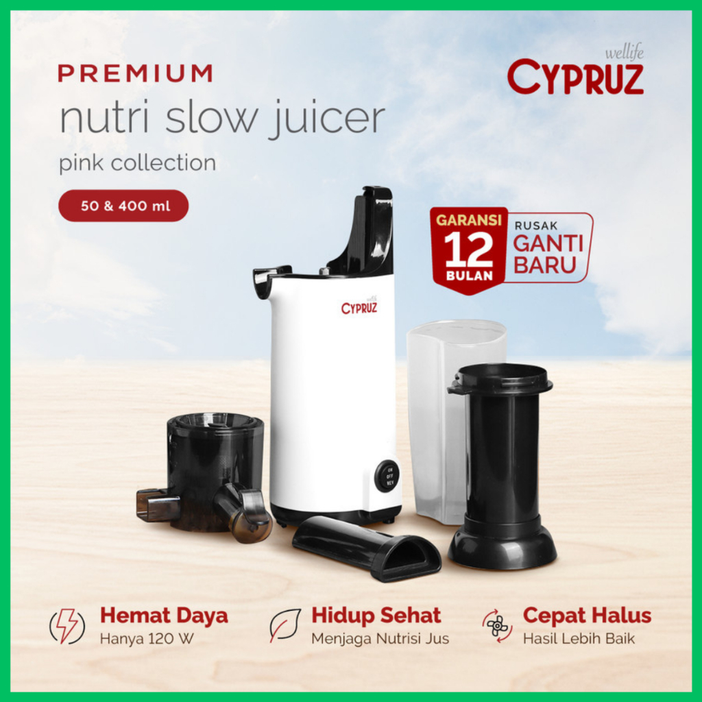 Cypruz Slow Juicer Portable Blender Jus Elektrik Low Watt JR-0001