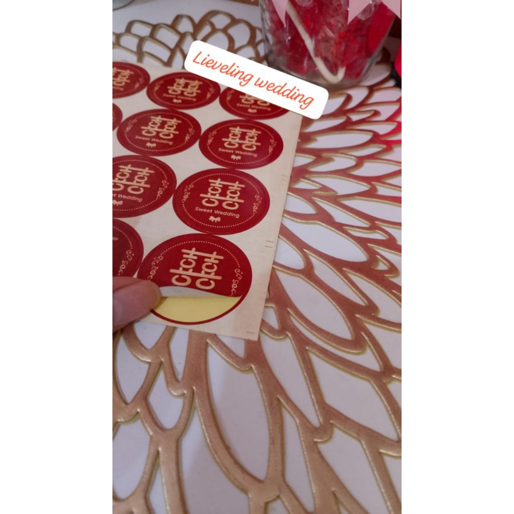 

lieveling Stiker Wedding/Stiker Double Happiness Stiker Hie Stiker Sangjit Phangteh isi 16 pcs