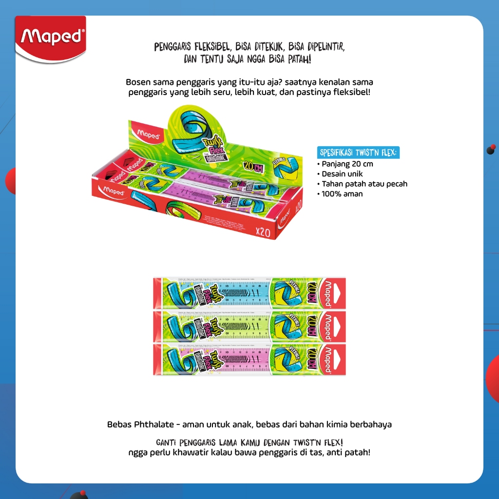 

Maped Penggaris Twist 'n Flex 20 cm