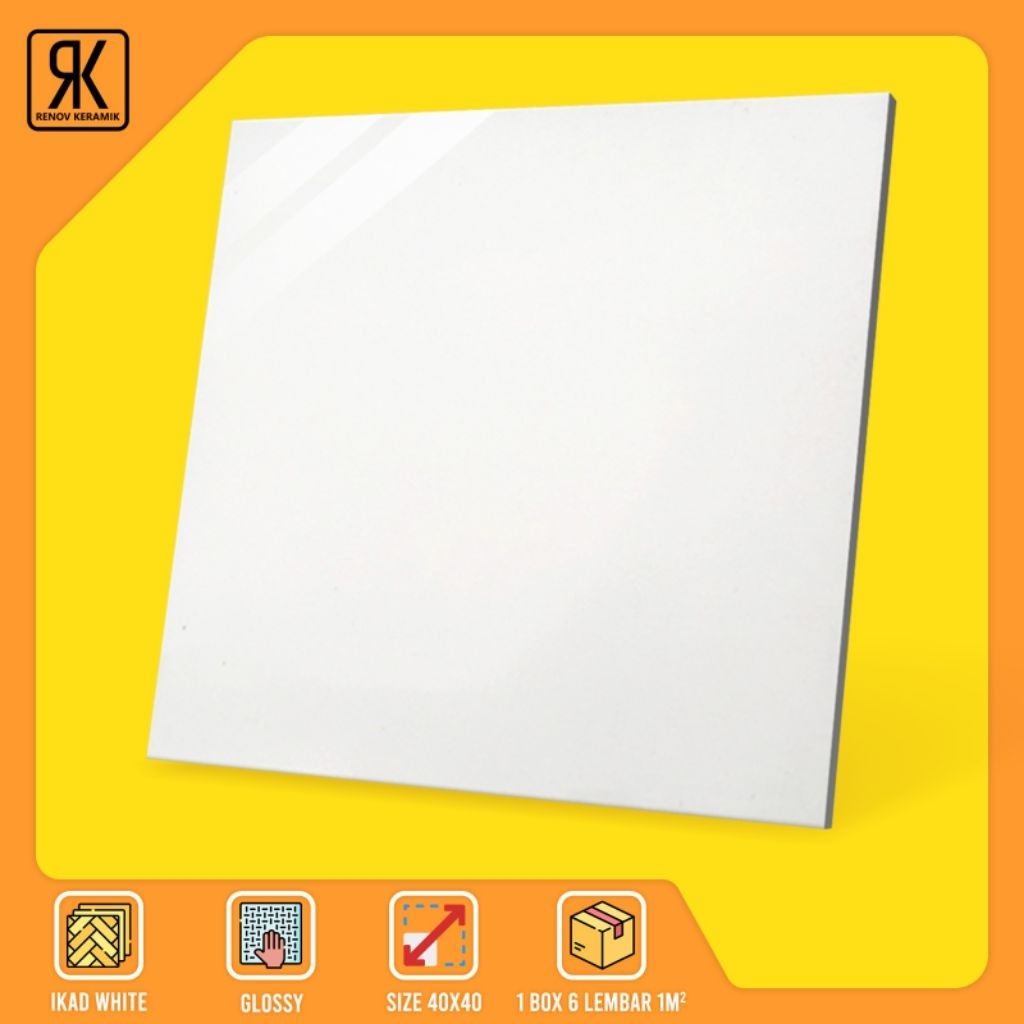 KERAMIK LANTAI PUTIH GLOSSY 40x40