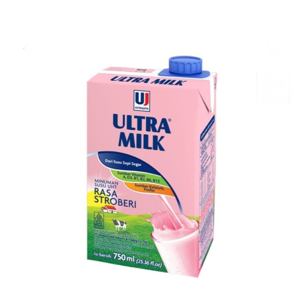 

ultra milk susu uht strawberry TPK 750 ml