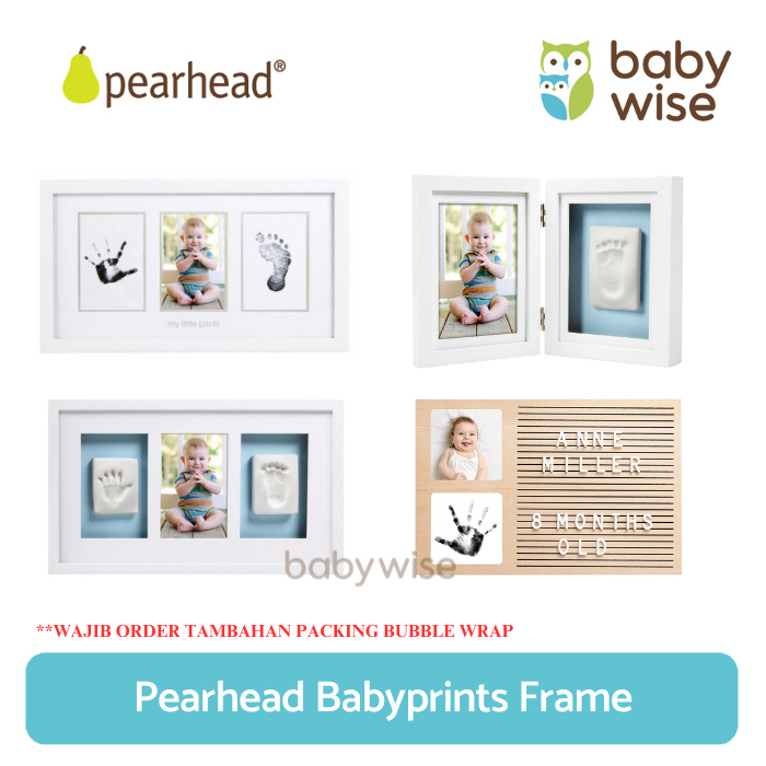 Pearhead Babyprints Frame - Bingkai Foto Bayi | Pajangan Cap Kaki Bayi | Pajangan Cap Tangan Bayi | 