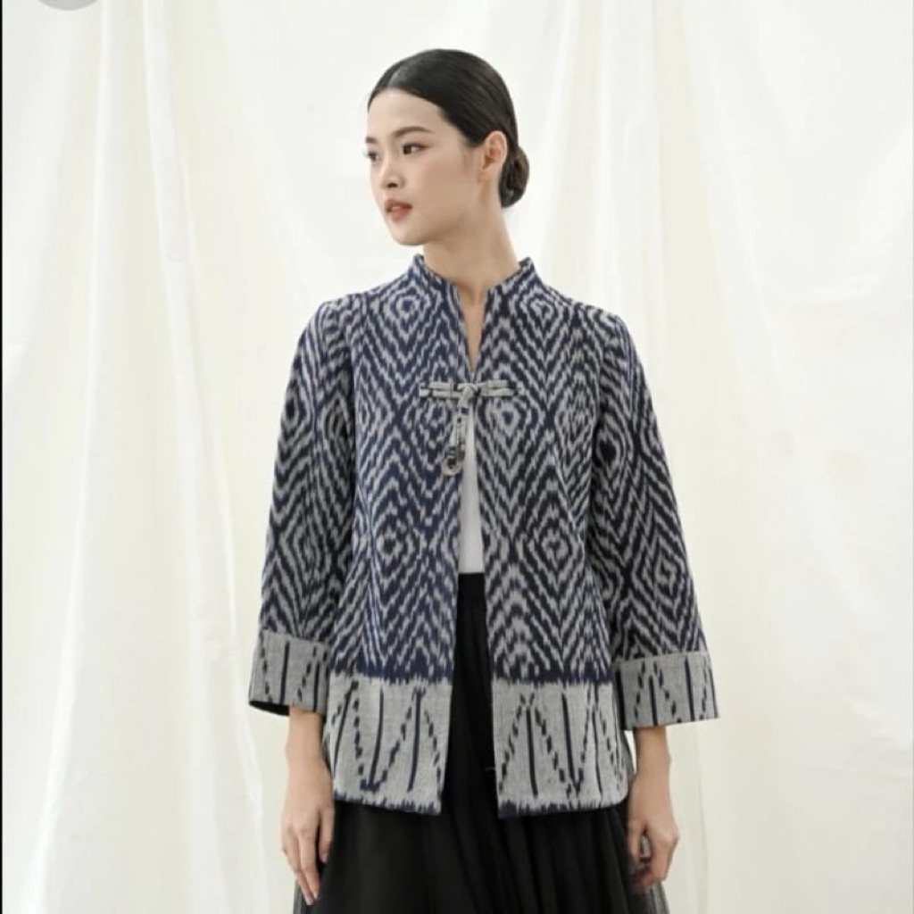 atasan tenun Jepara kemeja tenun Jepara baju kantor wanita blazer tenun wanita