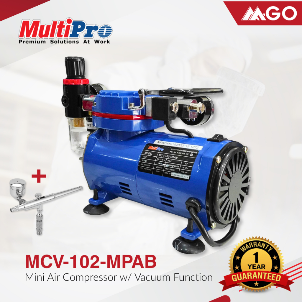 Kompressor Mini Air Compressor with Vacuum Function (+Air Spray) MULTIPRO MCV-102-MPAB