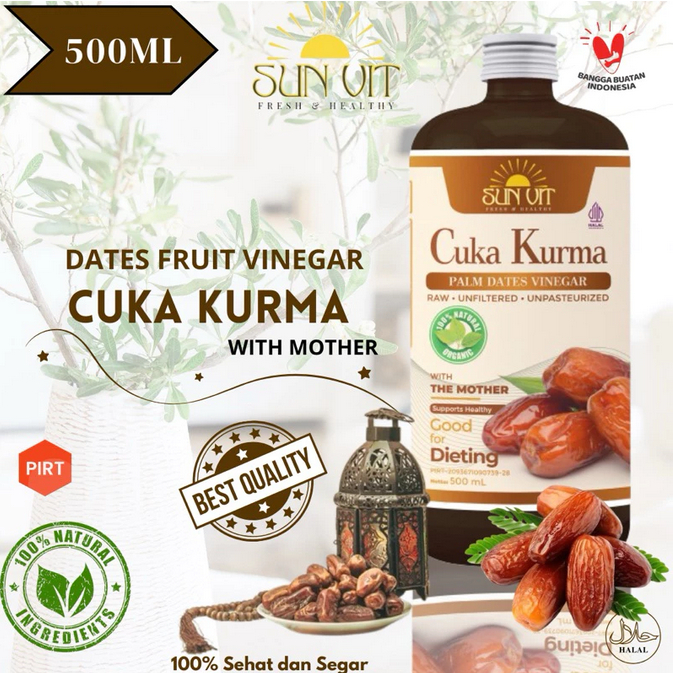 

Cuka Kurma Asli 500ml by SunVit – Sehatkan Pencernaan & Imun Tubuh