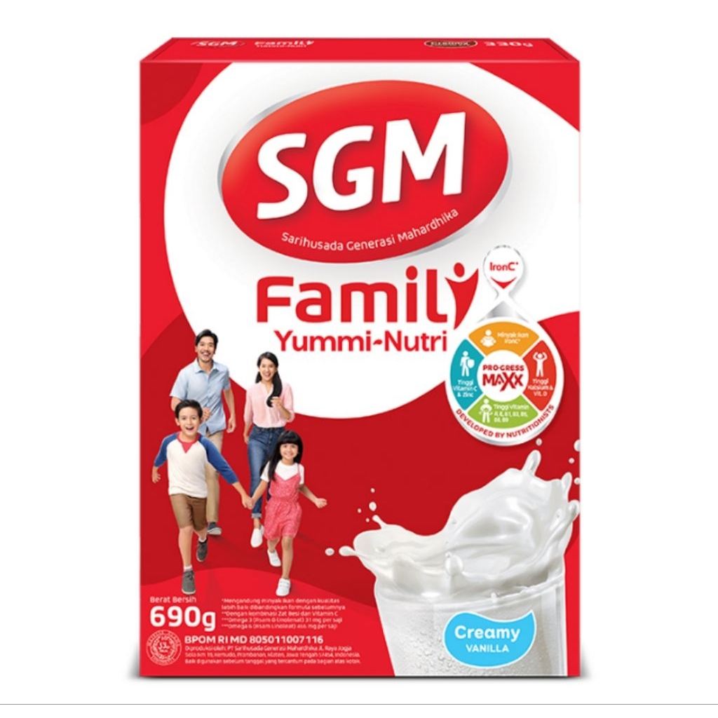 SGM Family Yummi Nutri Susu Bubuk Keluarga Vanilla Creamy 690g