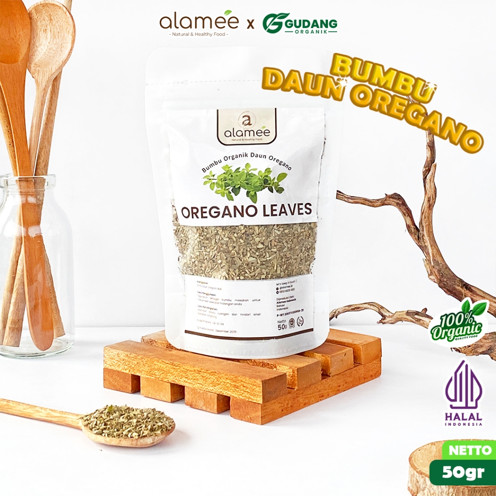 

alamee bumbu organik oregano 50 gram menyuguhkan herba segar dengan aroma khas sebagai pilihan alami