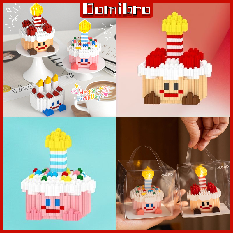 DIY Cake Kue With Lampu Mainan Blok Balok Edukasi Puzzle Building Bricks Kado Ulang Tahun Cewek