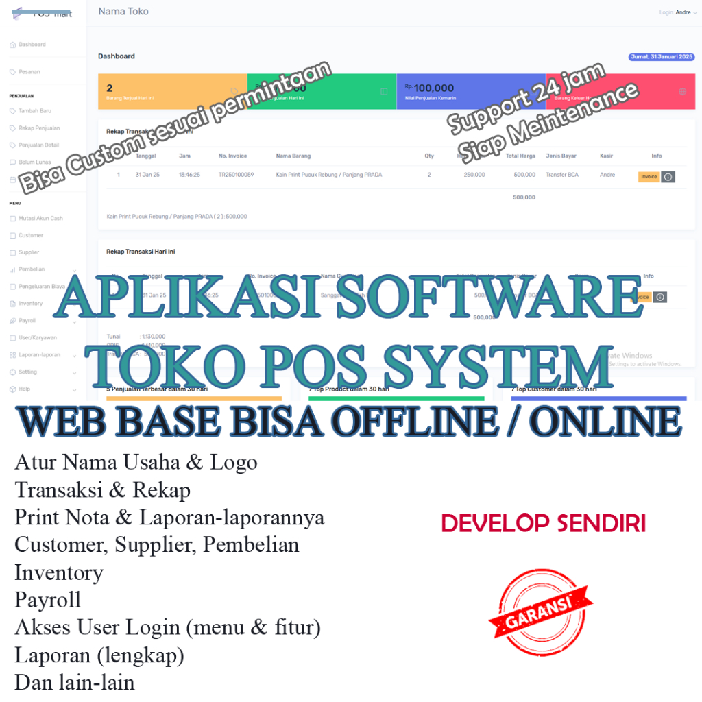 Aplikasi Software Kasir TOKO Program