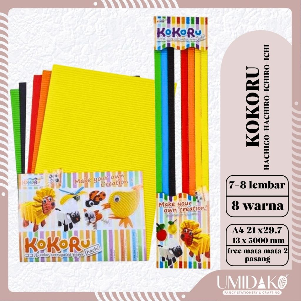 

[UMIDAKO] KOKORU STRIP (ICHI & iCHIRO) & A4 (HACHIGO, HACHIRO, & HACHI) KERTAS KREASI