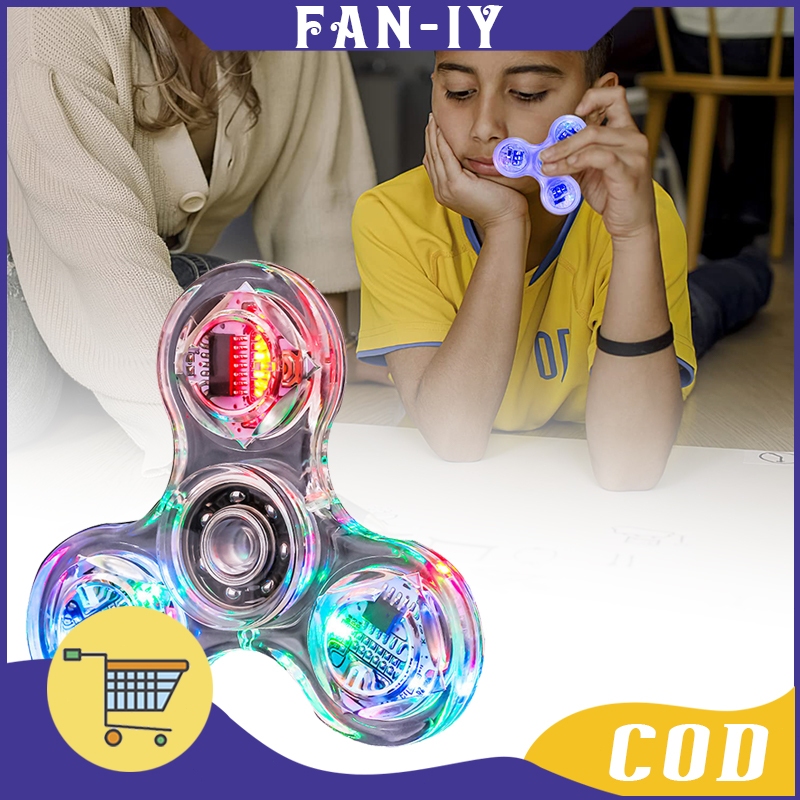 Mainan Spiner With Lampu Led Warna / Mainan Anak Seru / Fidget Spinner Metal