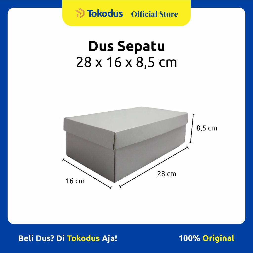 

Dus Sepatu | Kotak Sepatu | Kardus Box Sepatu Putih uk 28 x 16 x 8,5 cm - Tokodus Katapang