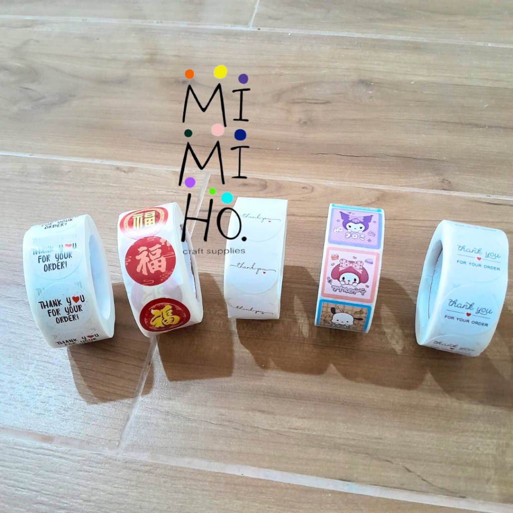 

Label Stiker Dekorasi Segel Kemasan Packaging / Stiker Roll Isi 500 Pcs