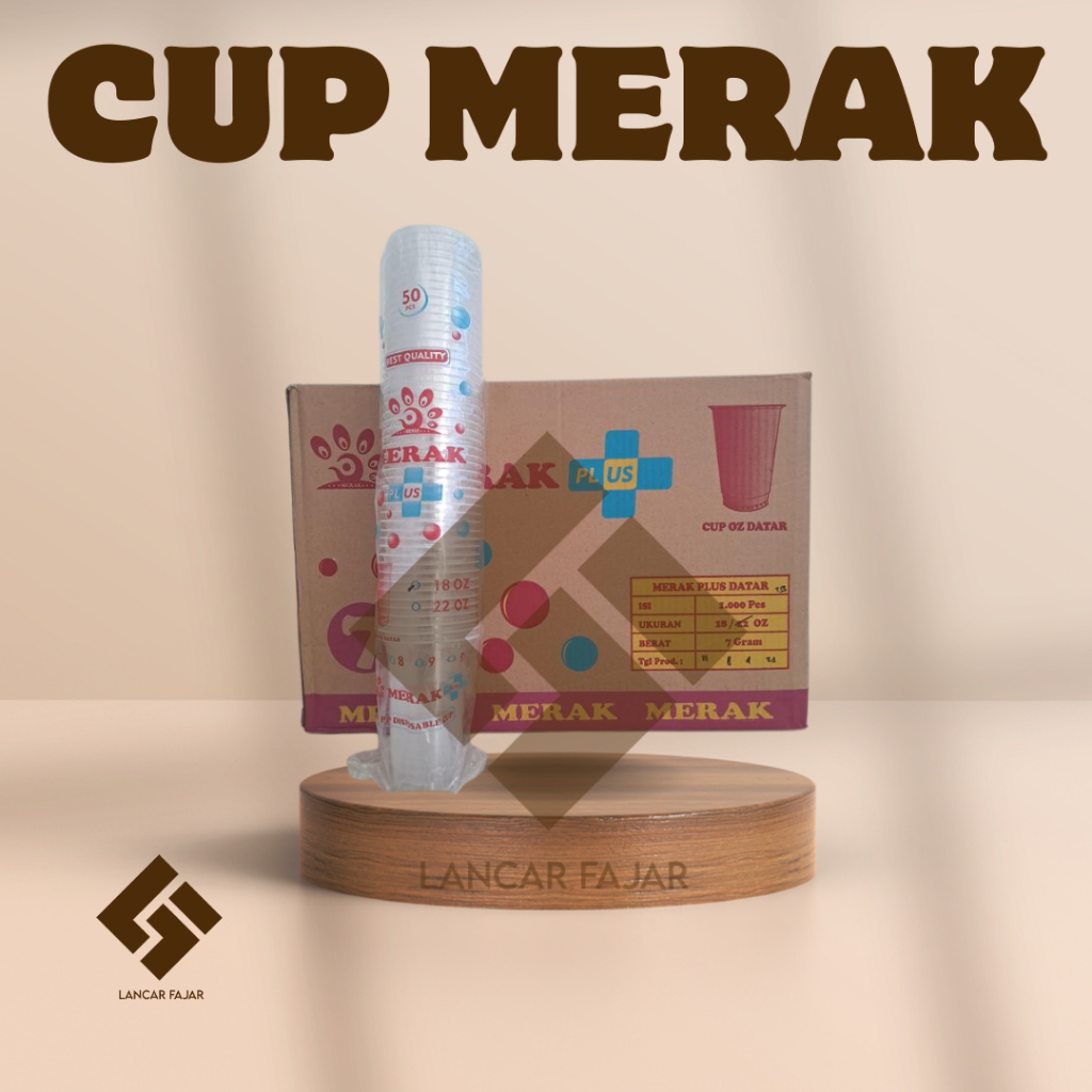 [50 biji] cup oval merk MERAK EURO TIP TOP ukuran 18 oz  8 gram hokaku gelas es teh gelas bobba boba
