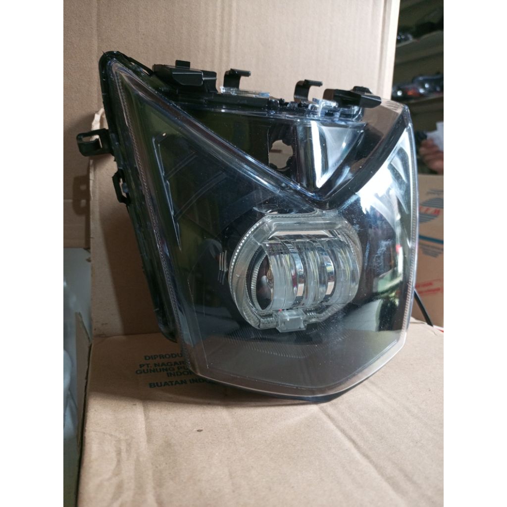REFLEKTOR LAMPU DEPAN BEAT FI PLUS LAMPU PROJIE 3 LENSA