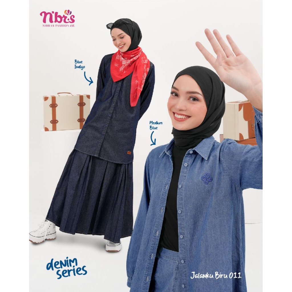 NIBRAS TUNIK JALANKU BIRU 011 NIBRAS HOUSE WINONG