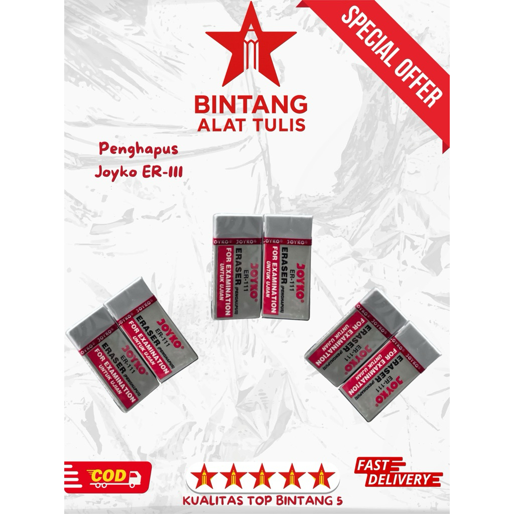 

Penghapus Joyko ER-111 Asli | Eraser Ujian Bersih & Lembut | Untuk Sekolah & Kantor
