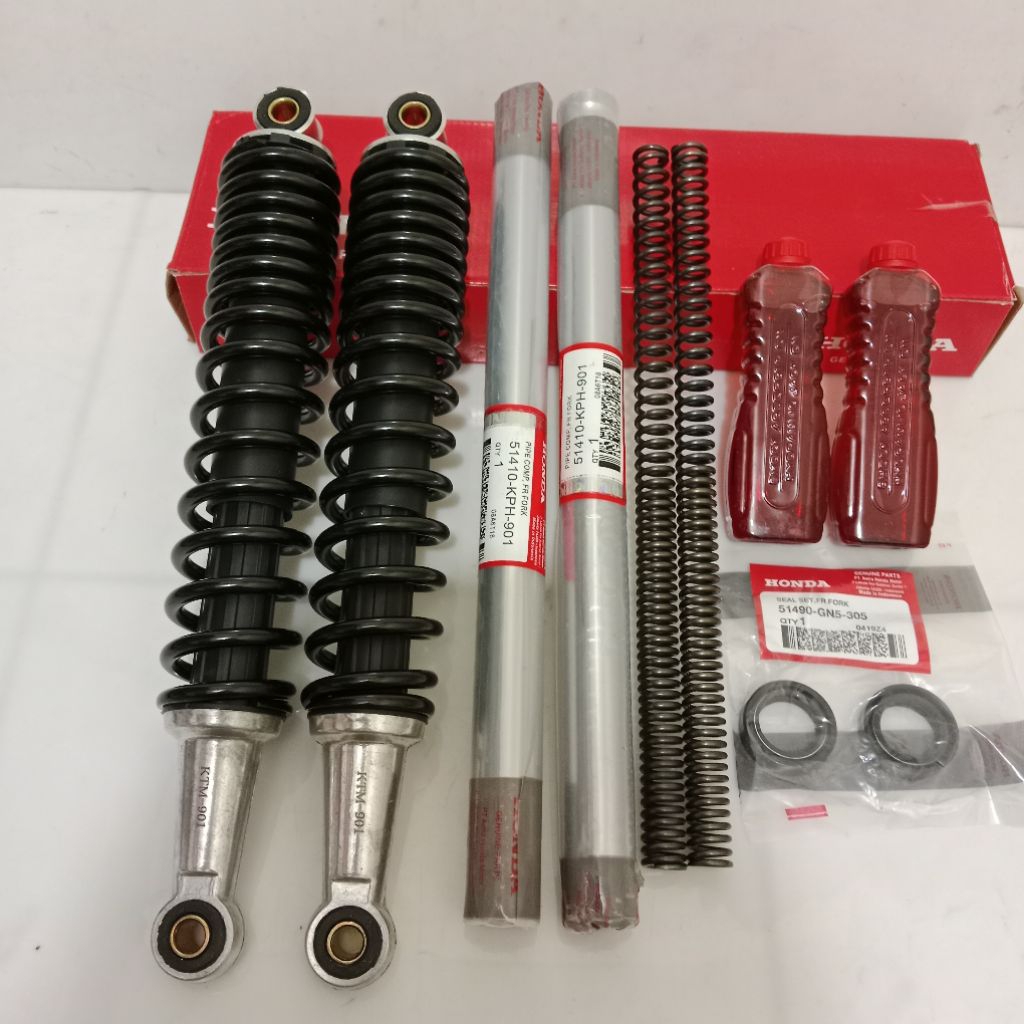 AS SHOCK DEPAN BELAKANG HONDA SUPRA FIT NEW KHARISMA REVO LAMA FIT X SOK+PER+SIL+OLI SEPASANG ORI KP